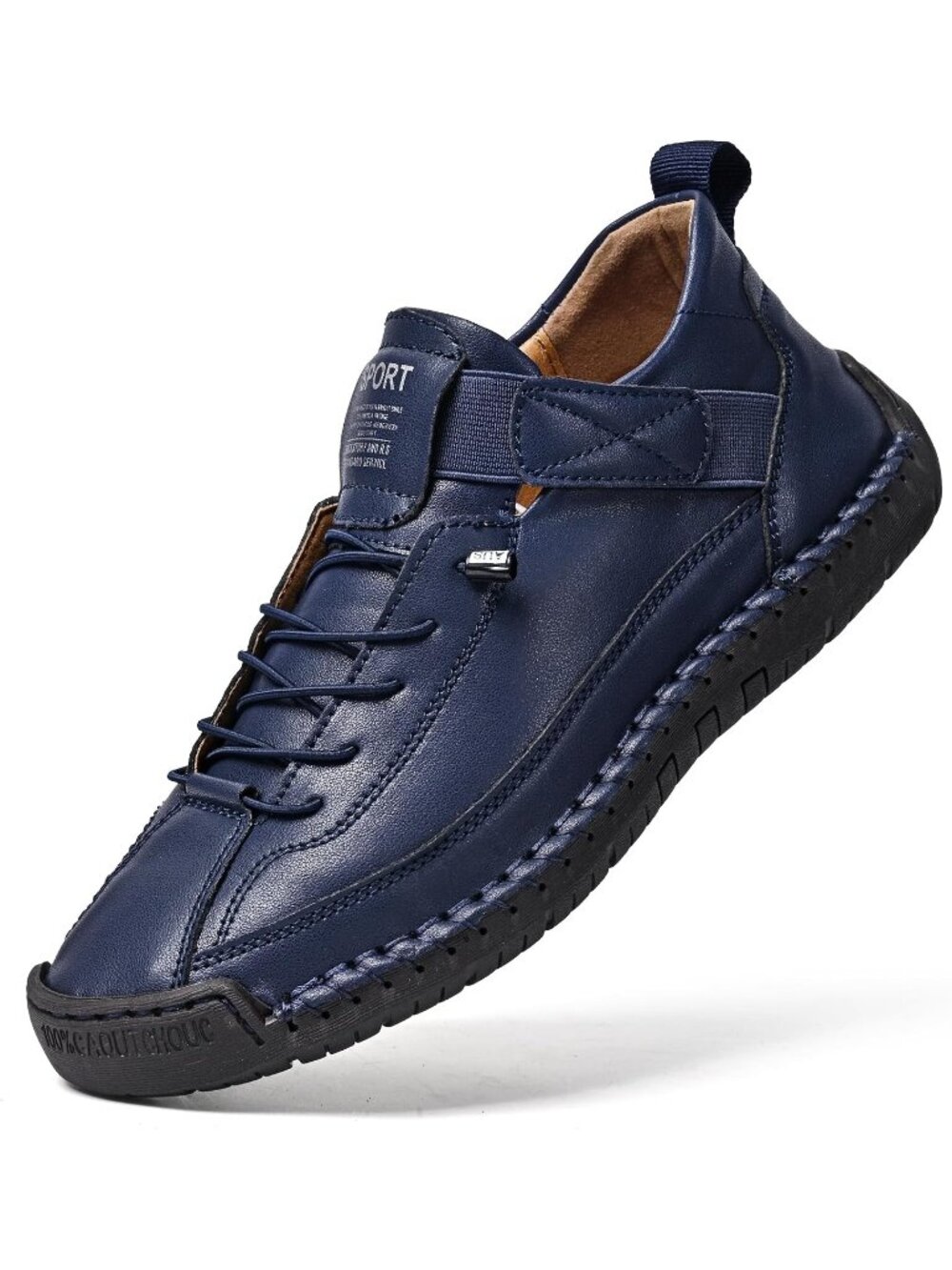 Women's Dark Blue Breathable Loafers Mid top Walking Flats Ankle Chukka Boots - Picture 1 of 7